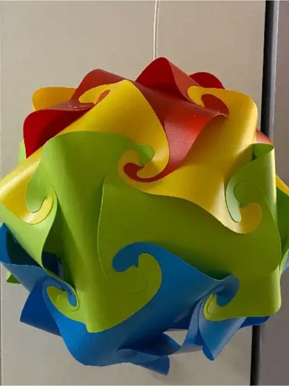 New! 
Multicolor Puzzle Ball Hanging Party Lamp - Bright Red, Yellow, Green, Blu
